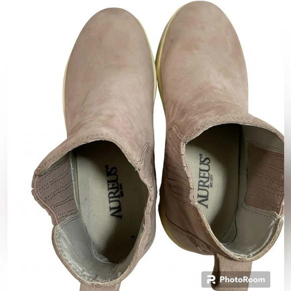 Aureus Women's Andrea  Chelsea Sneaker Pink Suede leather Ankle Boot Sz 7 - Picture 9 of 13